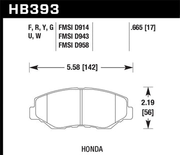 Hawk 89/03-17 Honda Accord HPS 5.0 Plaquettes de frein avant