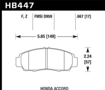 Hawk 03-04 Honda Accord HPS Street Plaquettes de frein avant