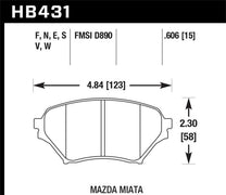 Hawk 04-05 Mazda Miata DTC-60 Motorsports Plaquettes de frein avant