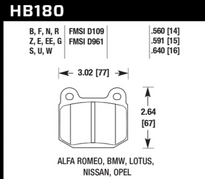 Hawk 1984-1986 Alfa Romeo GTV-6 2.5 HPS 5.0 Plaquettes de frein avant