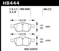 Hawk HB444F.685 02-06 Mini Cooper / Cooper S HPS Street Front Brake Pads