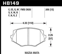 Hawk HB149M.505 94-05 Mazda Miata (NA/NB) Black Race Front Brake Pads