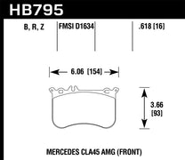 Hawk HB795B.618 14-17 Mercedes-Benz CLA 45 AMG/15-17 Mercedes-Benz GLA 45 AMG HPS 5.0 Front Brake Pads