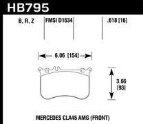 Hawk HB795B.618 14-17 Mercedes-Benz CLA 45 AMG/15-17 Mercedes-Benz GLA 45 AMG HPS 5.0 Front Brake Pads