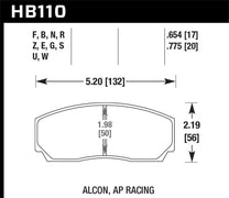 Hawk HB110G.775 AP CP2279 / CP3788 / CP3789 / CP5835 / CP5880 / CP5830 (SC430) Caliper DTC-60 Race Brake Pads