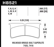 Hawk HB521W.800 Wilwood Superlite DTC-30 Race Brake Pads