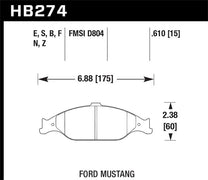 Hawk HB274F.610 99-04 Ford Mustang Base/GT HPS Street Front Brake Pads