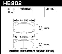 Hawk HB802U.661 15-17 Ford Mustang GT DTC-70 Race Front Brake Pads