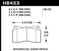 Hawk 03-06 Evo / 04-09 STi / 09-10 Genesis Coupé (piste uniquement) / 2010 Camaro SS DTC-60 Race Front Bra