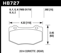 Hawk Plaquettes de frein arrière Chevrolet Corvette DTC-60 2014