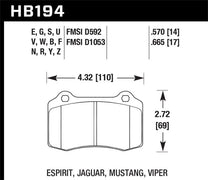 Hawk HB194U.570 2010 Camaro SS DTC-70 Race Rear Brake Pads
