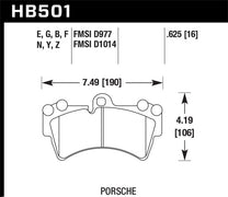Hawk HB501F.625 Porsche HPS Street Front Brake Pads