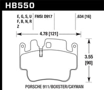 Hawk HB550F.634 Porsche HPS Street Front Brake Pads