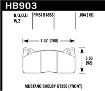 Hawk HB903U.604 Track Only 15mm Thick DTC-70 Brake Pads